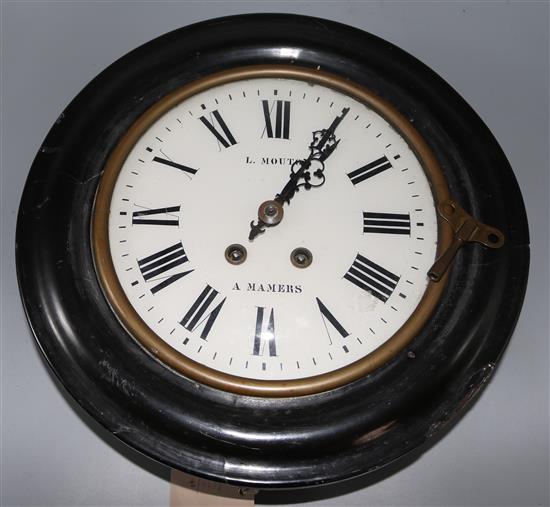 A French ebonised wall clock